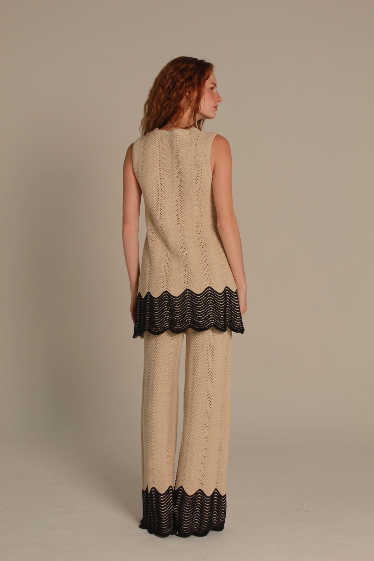 Coastal Crochet Black Knit Matching Set