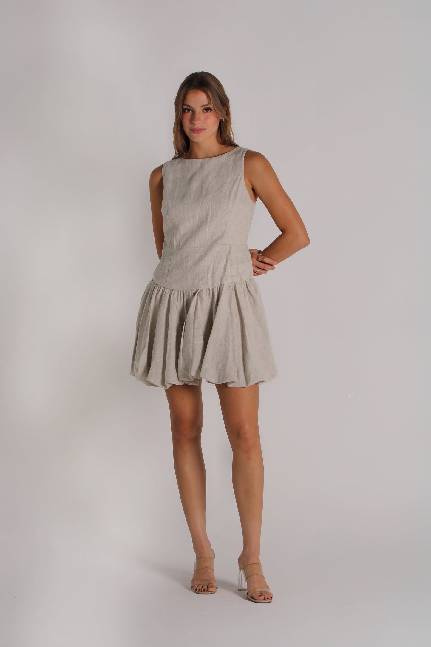 BALLOON LINEN DRESS