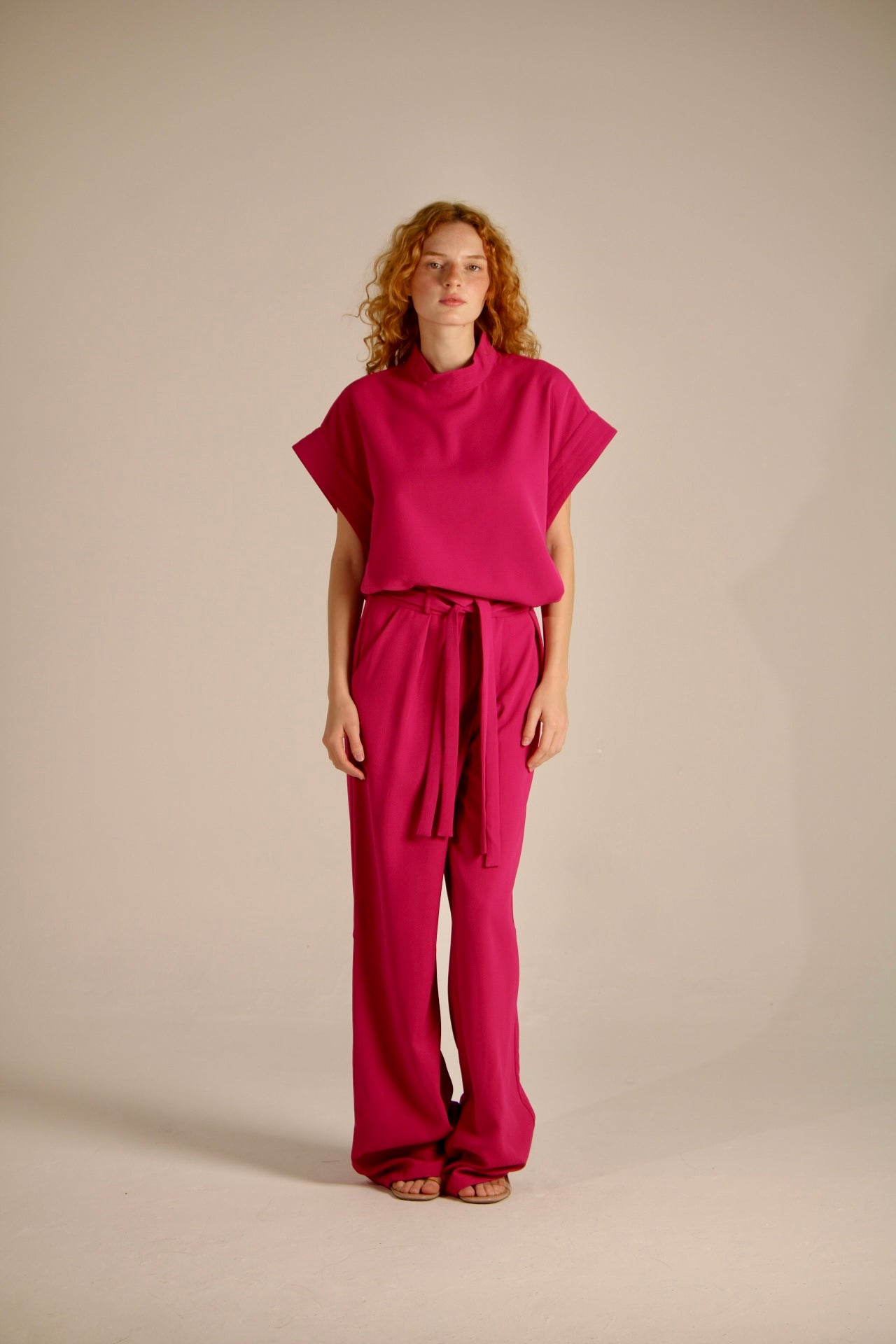 PINK PANTS WITH BELT