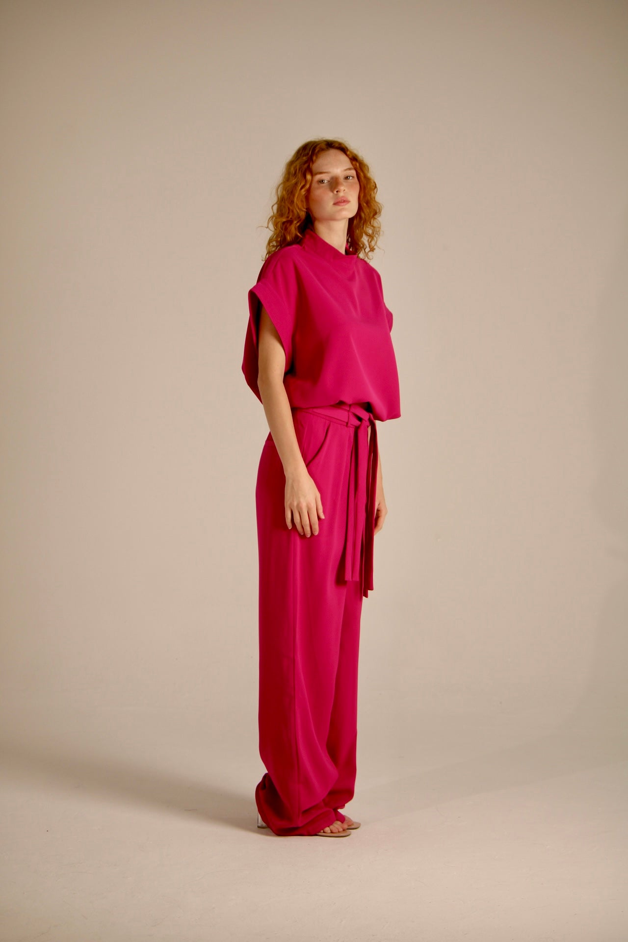 PINK PANTS WITH BELT