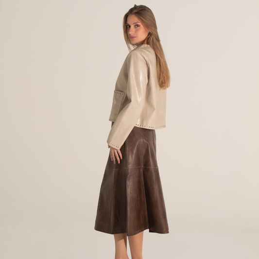 The Leather Midi Skirt