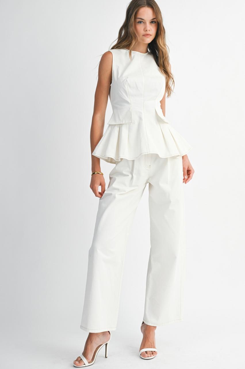 WHITE DENIM BLOUSE