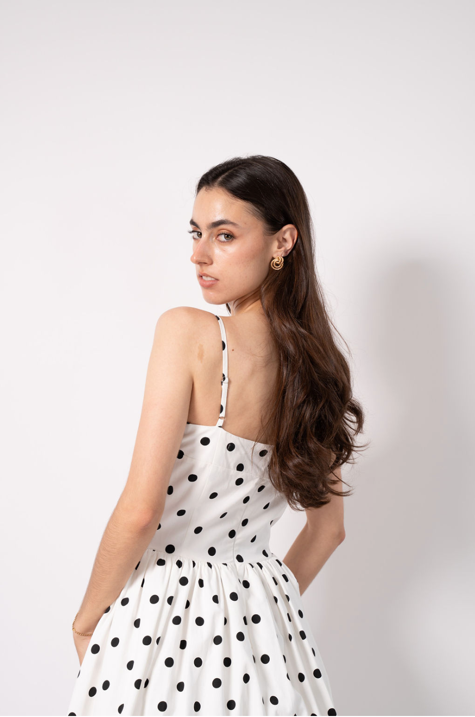 White Dress With Polka Dots