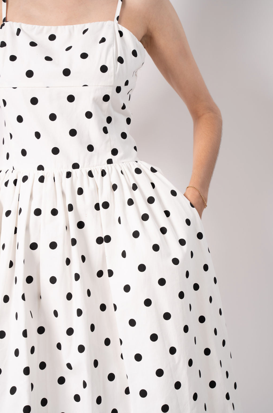 White Dress With Polka Dots