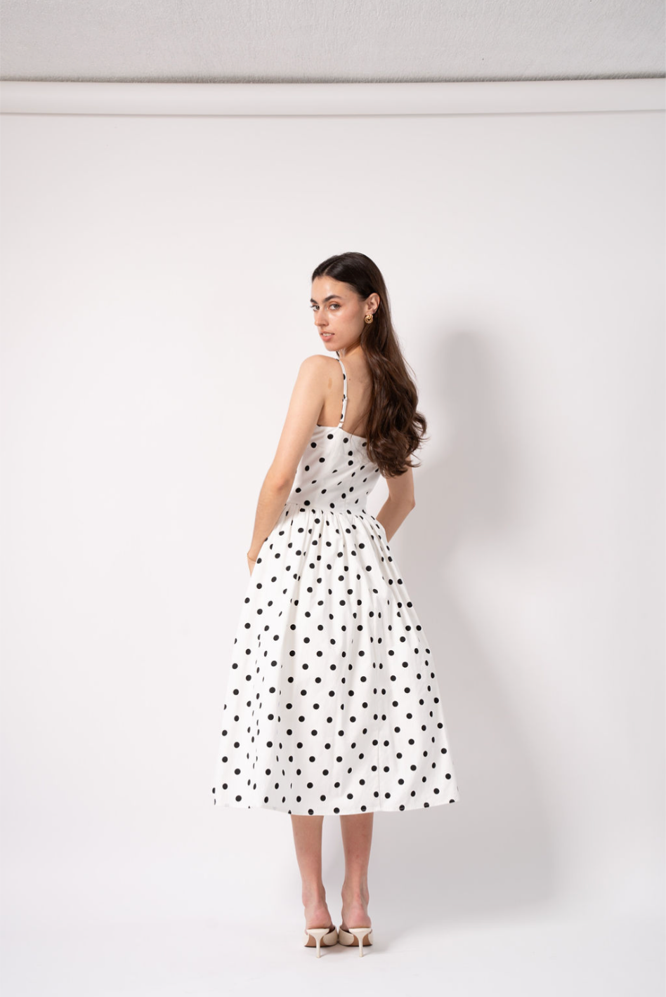 White Dress With Polka Dots