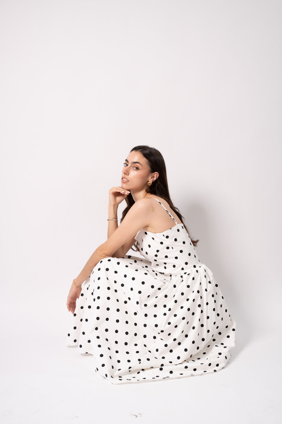 White Dress With Polka Dots