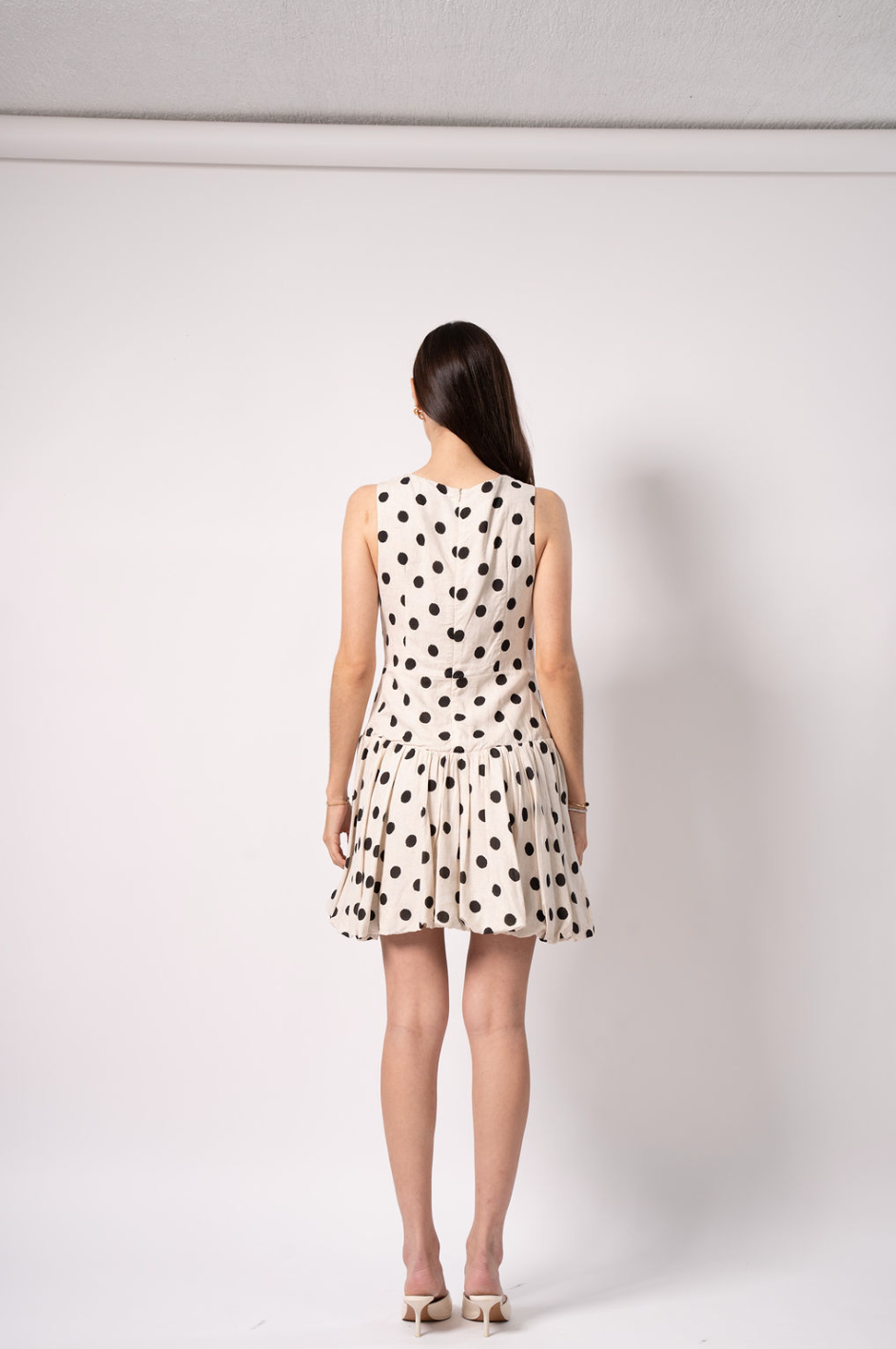 Beige Dress With Polka Dots