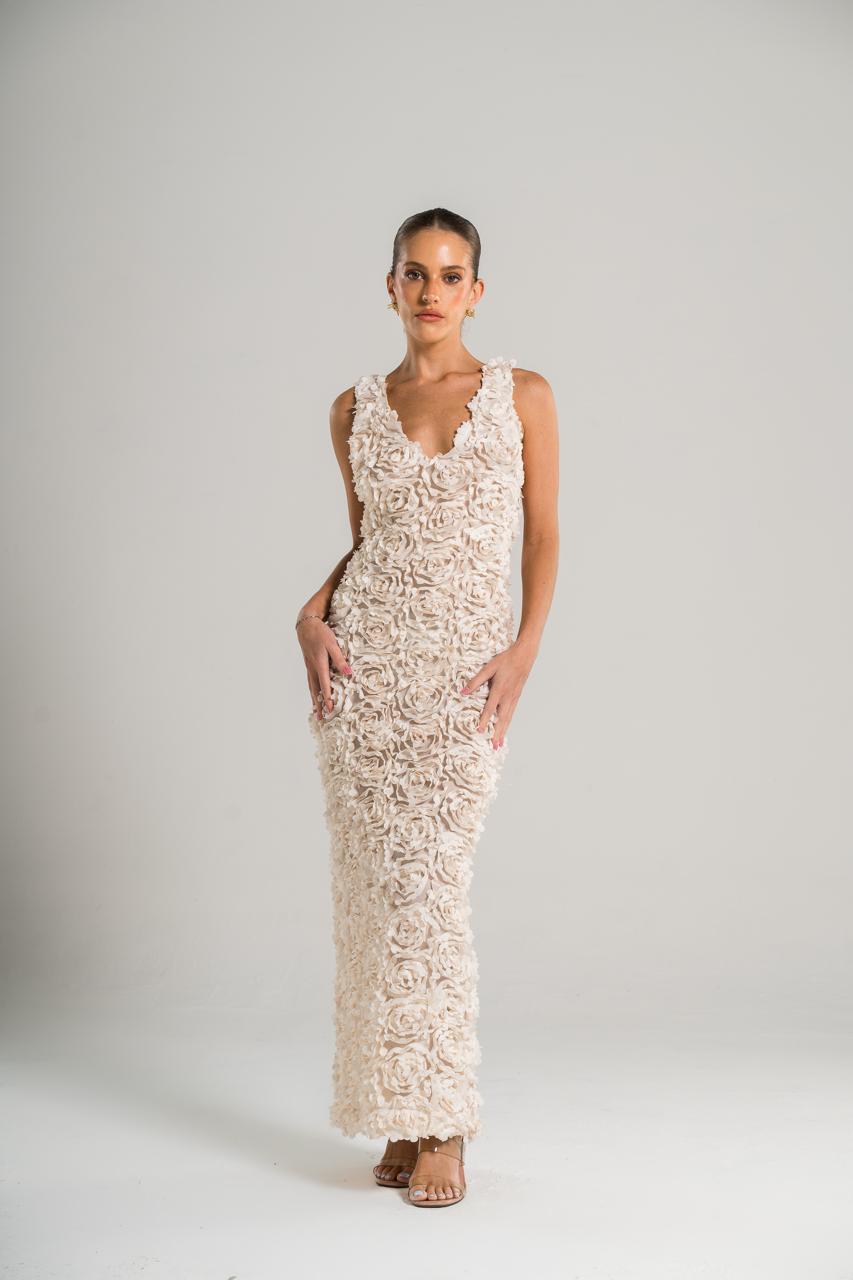 PETAL V-NECK DRESS