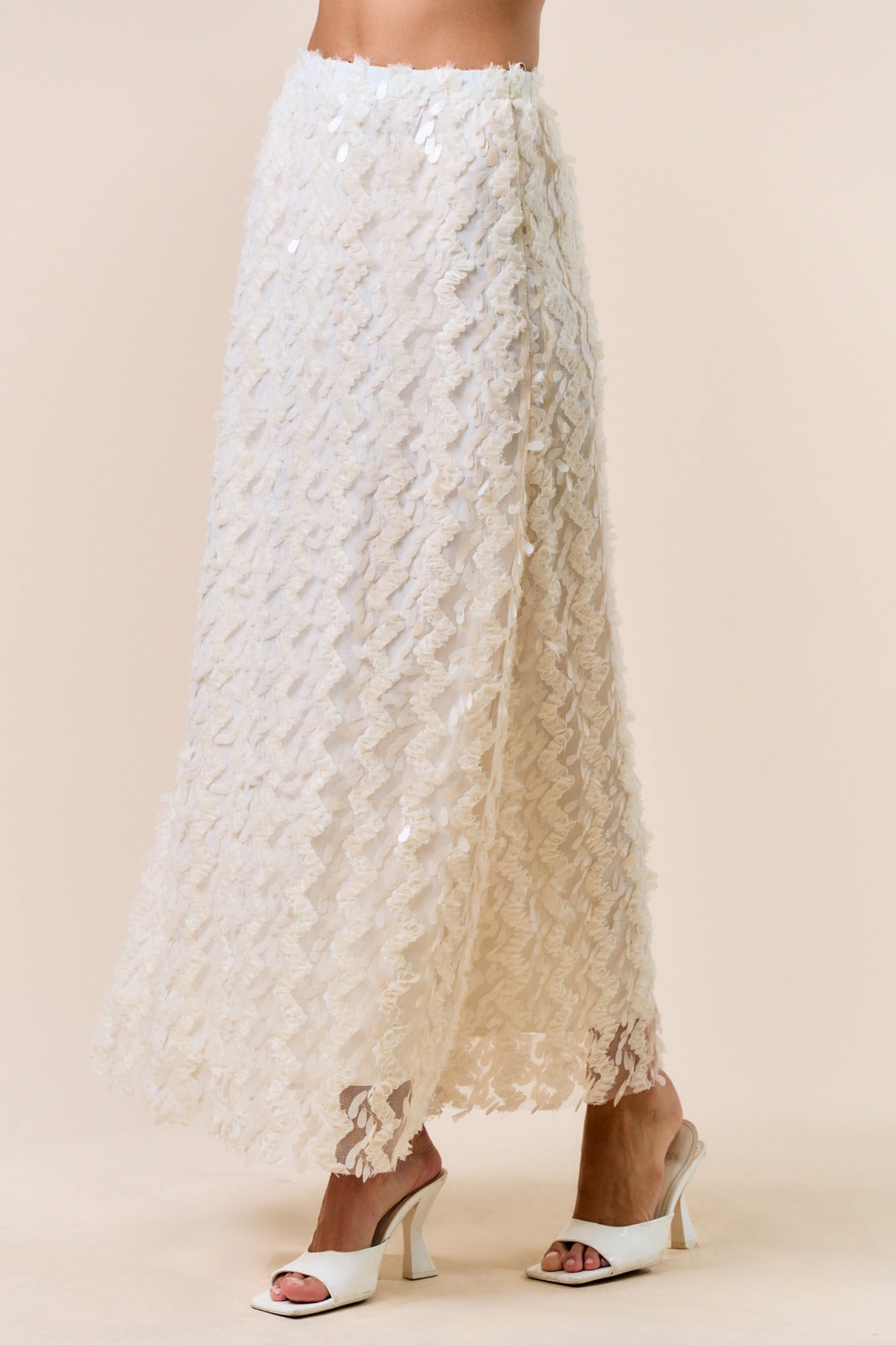 Beige Sequin Skirt