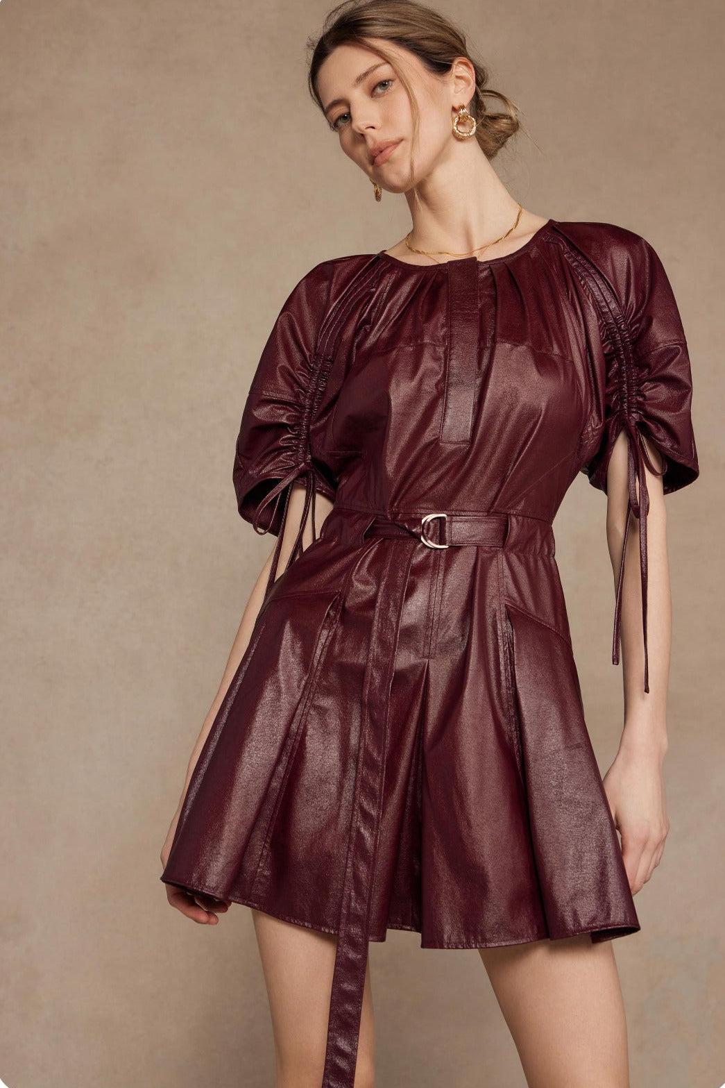 RED LEATHER DRESS PREORDEN