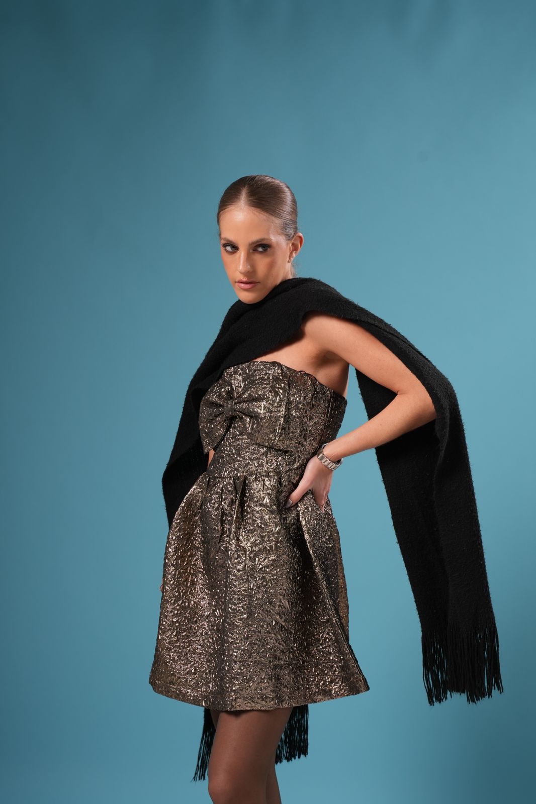 Gold Strapless Dress