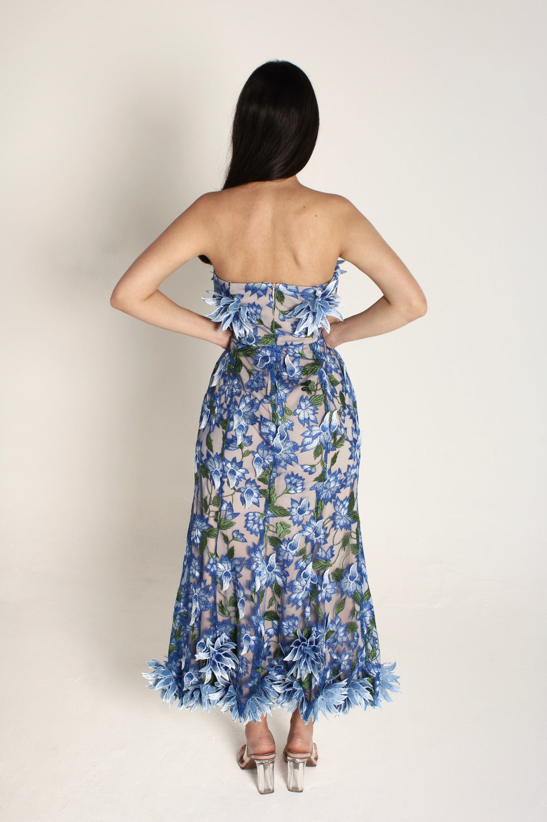 Blue Strapless Dress