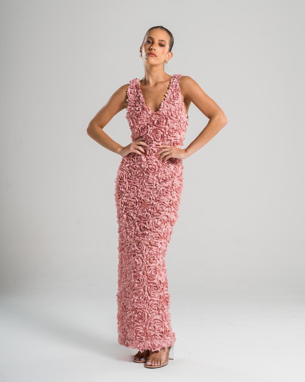 PETAL V-NECK DRESS