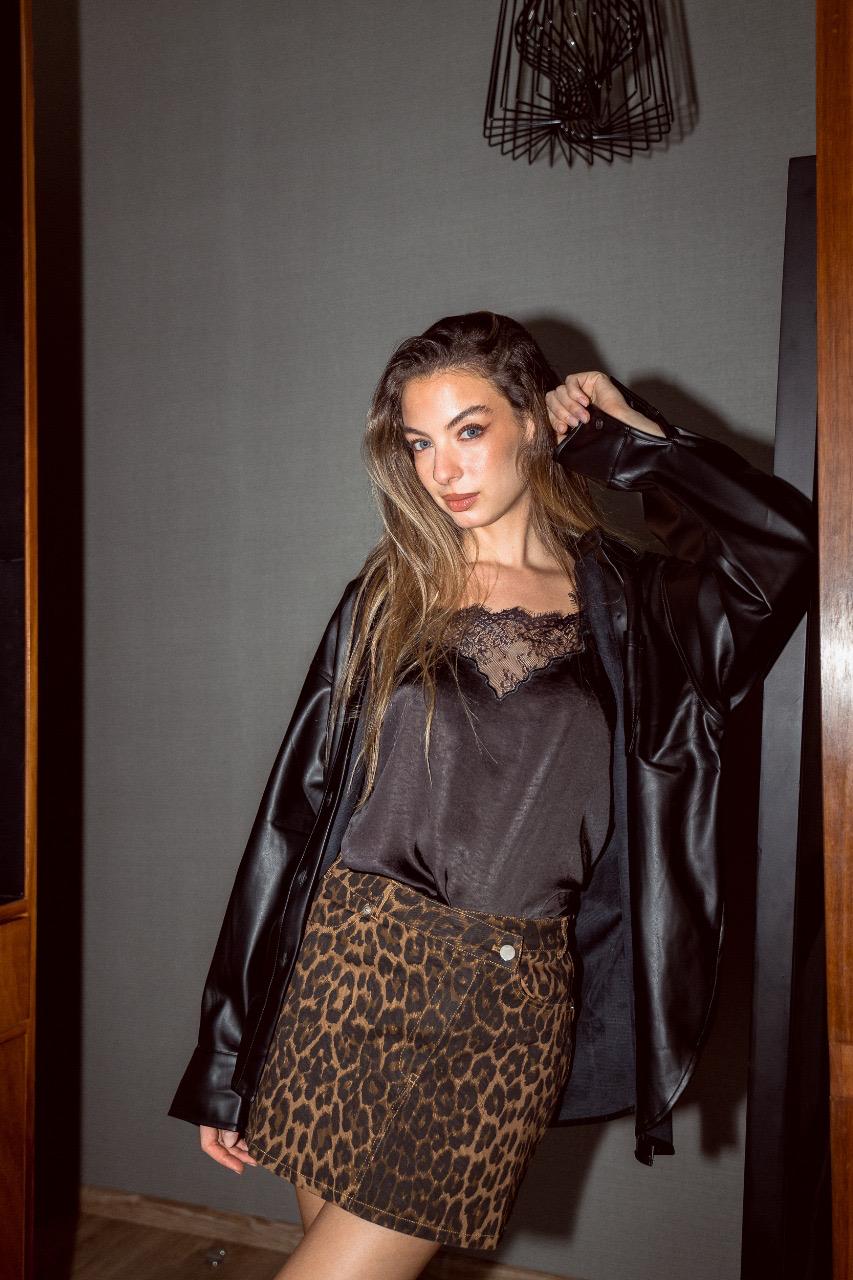 Satin Blouse with Lace