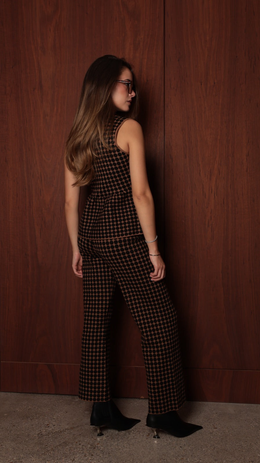 Jacquard Straight-Leg Knit Pants