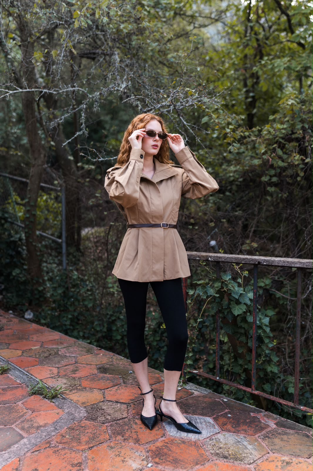 Camille Belted Trench Jacket — Camel