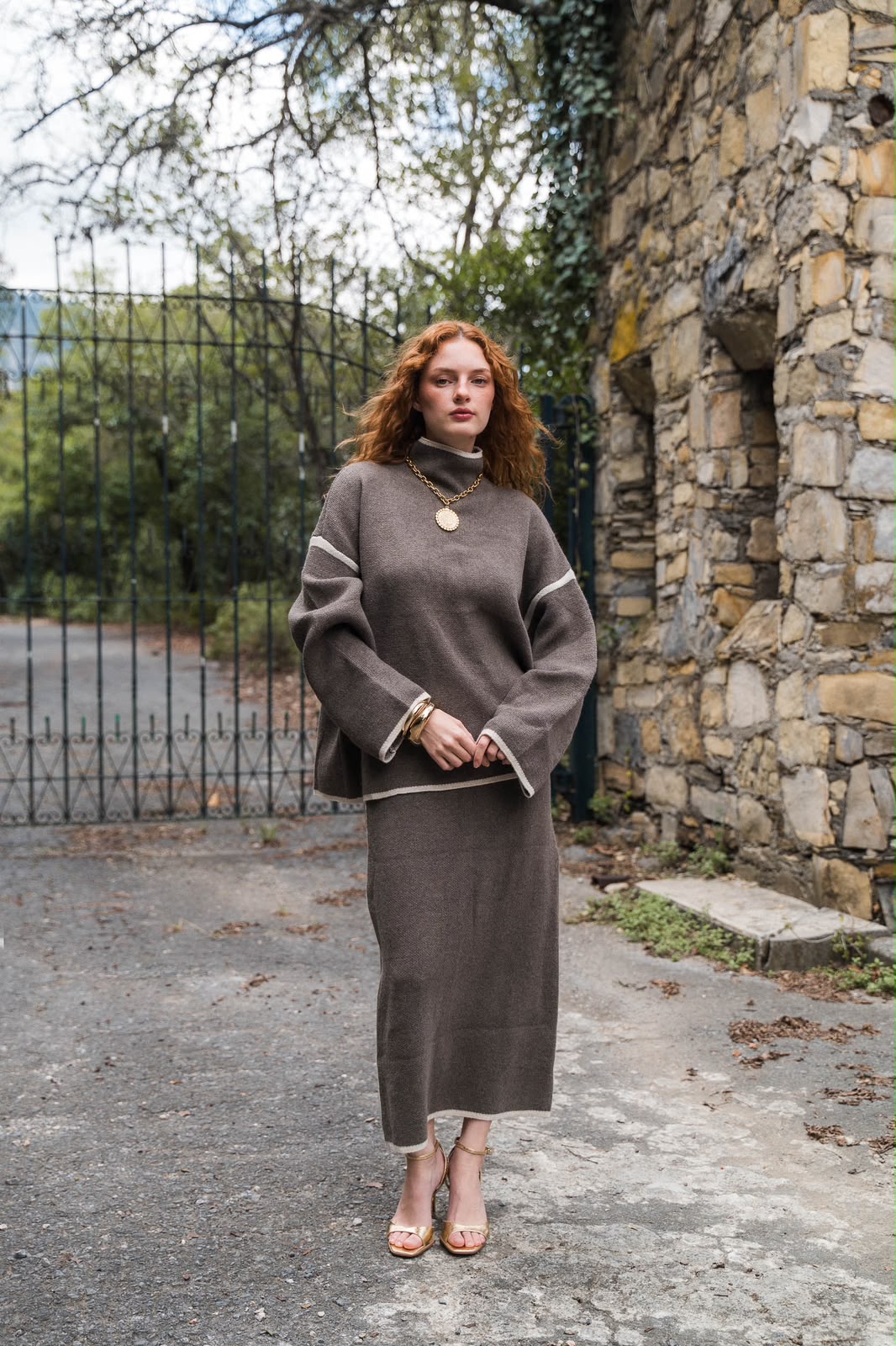 Colette Oversized Knit Sweater — Taupe