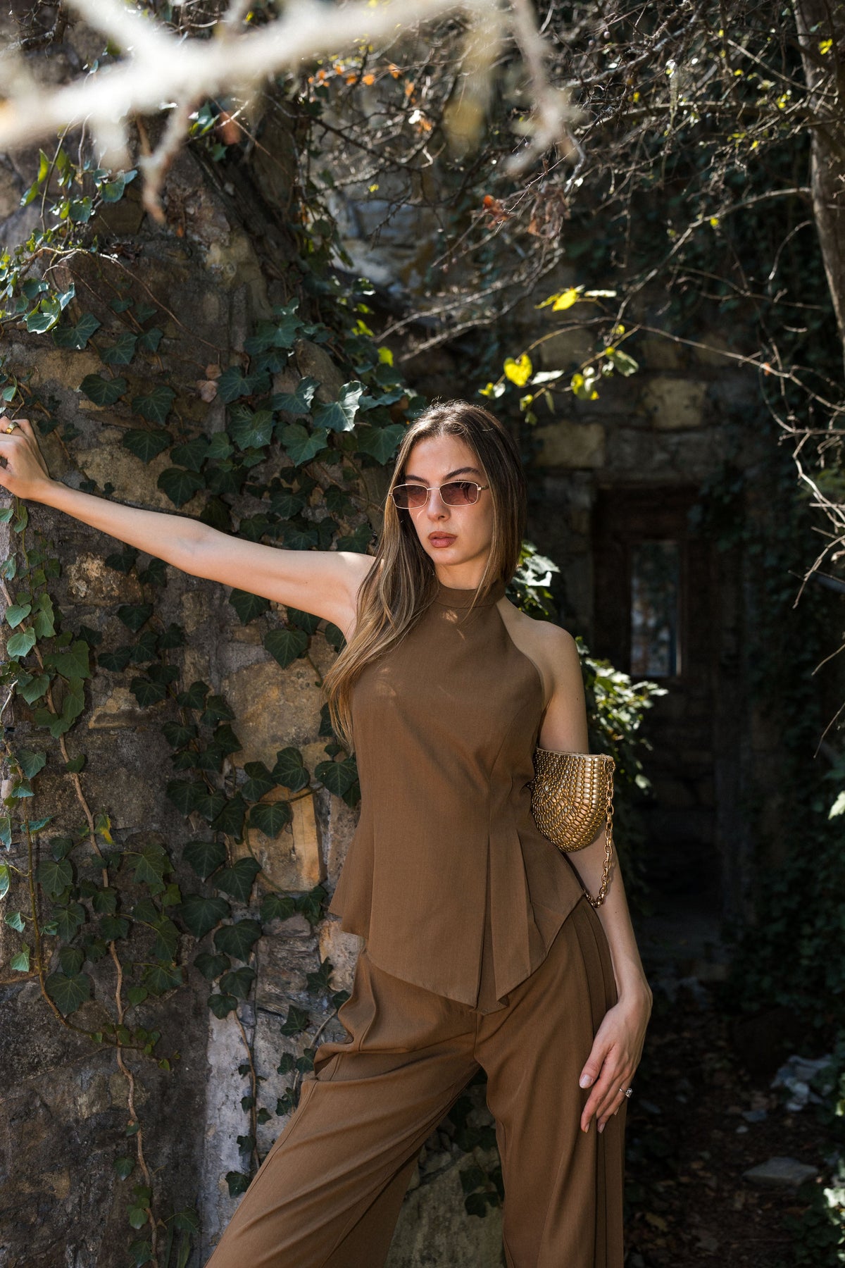 Halter Top — Chocolate Brown