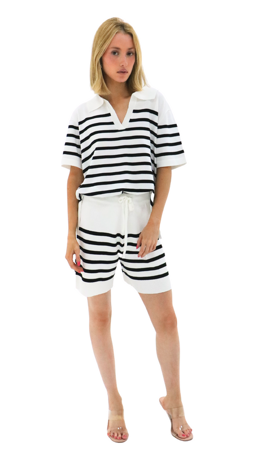 BLACK & WHITE STRIPED SET