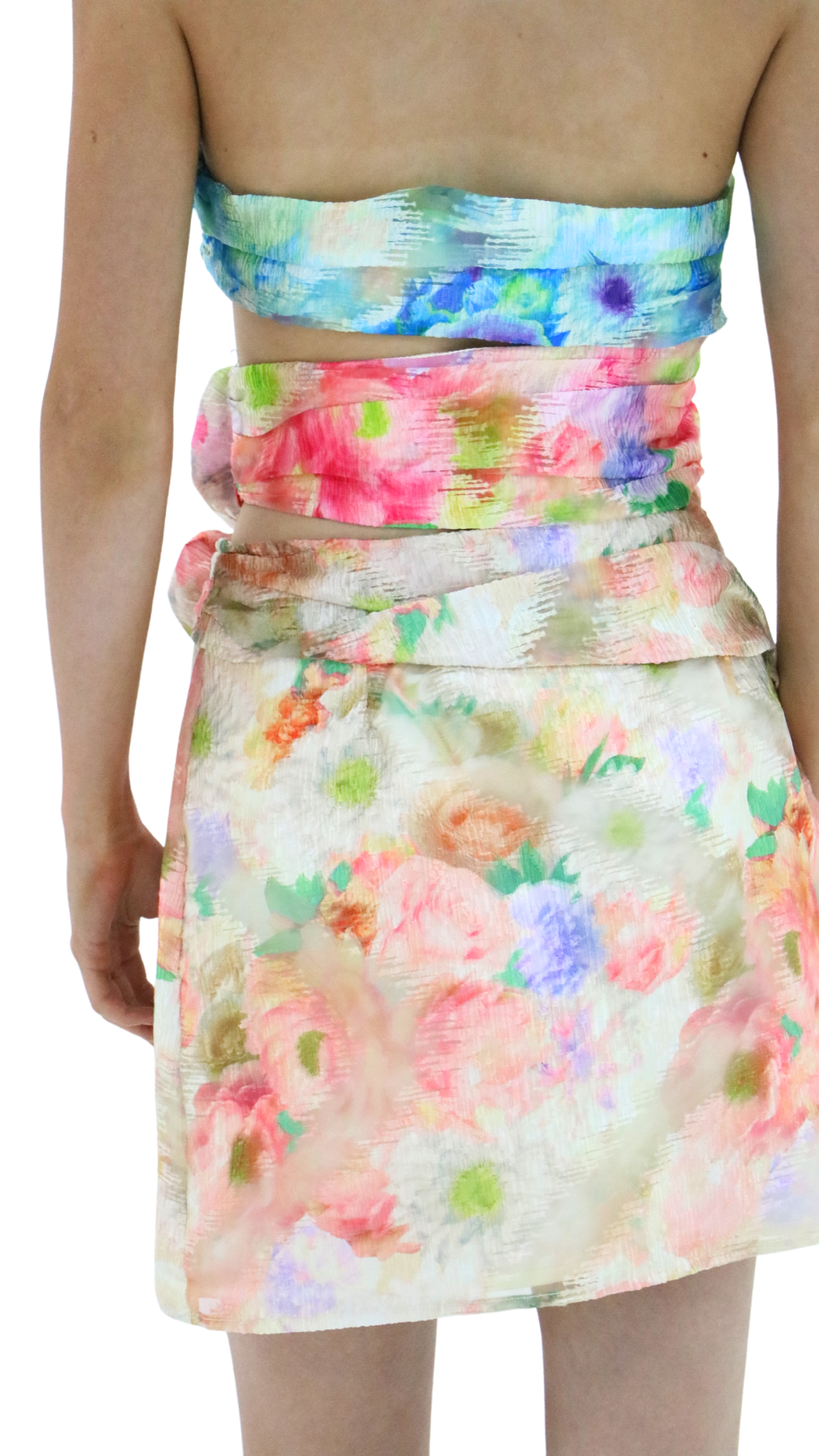 COLORFUL FLOWERS SHORT DRESS