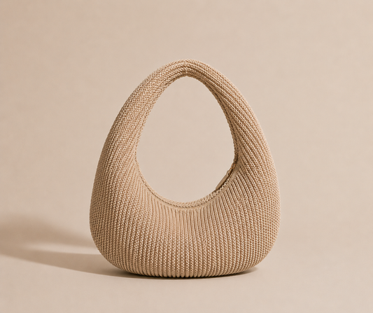 Crochet Hobo Bag in Sand