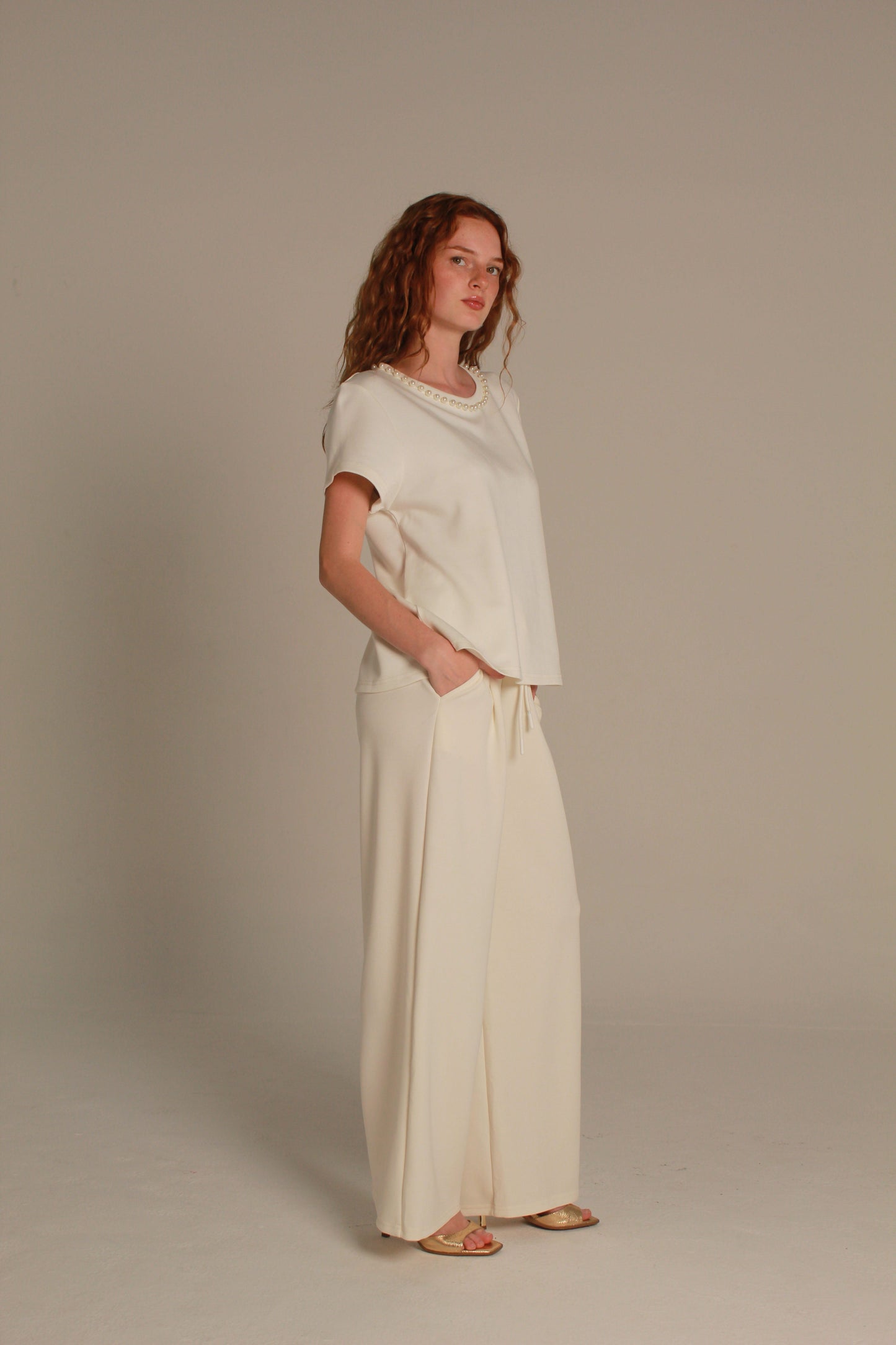 Pearl Knit Pants — Black & Pearl.