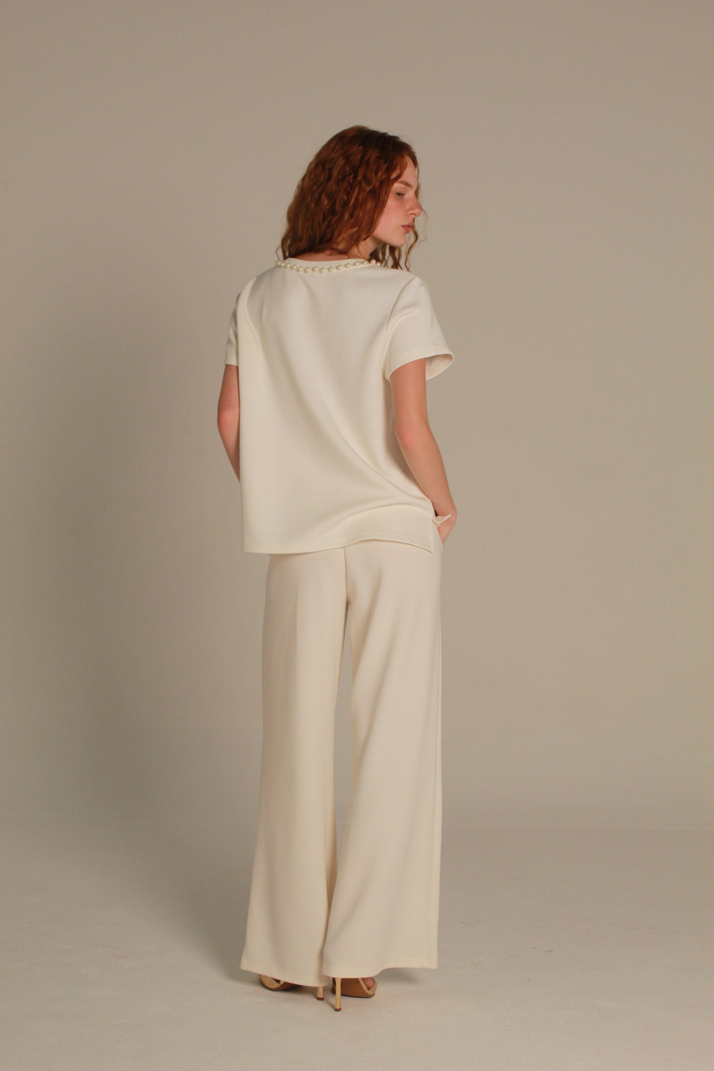 Pearl Knit Pants — Black & Pearl.