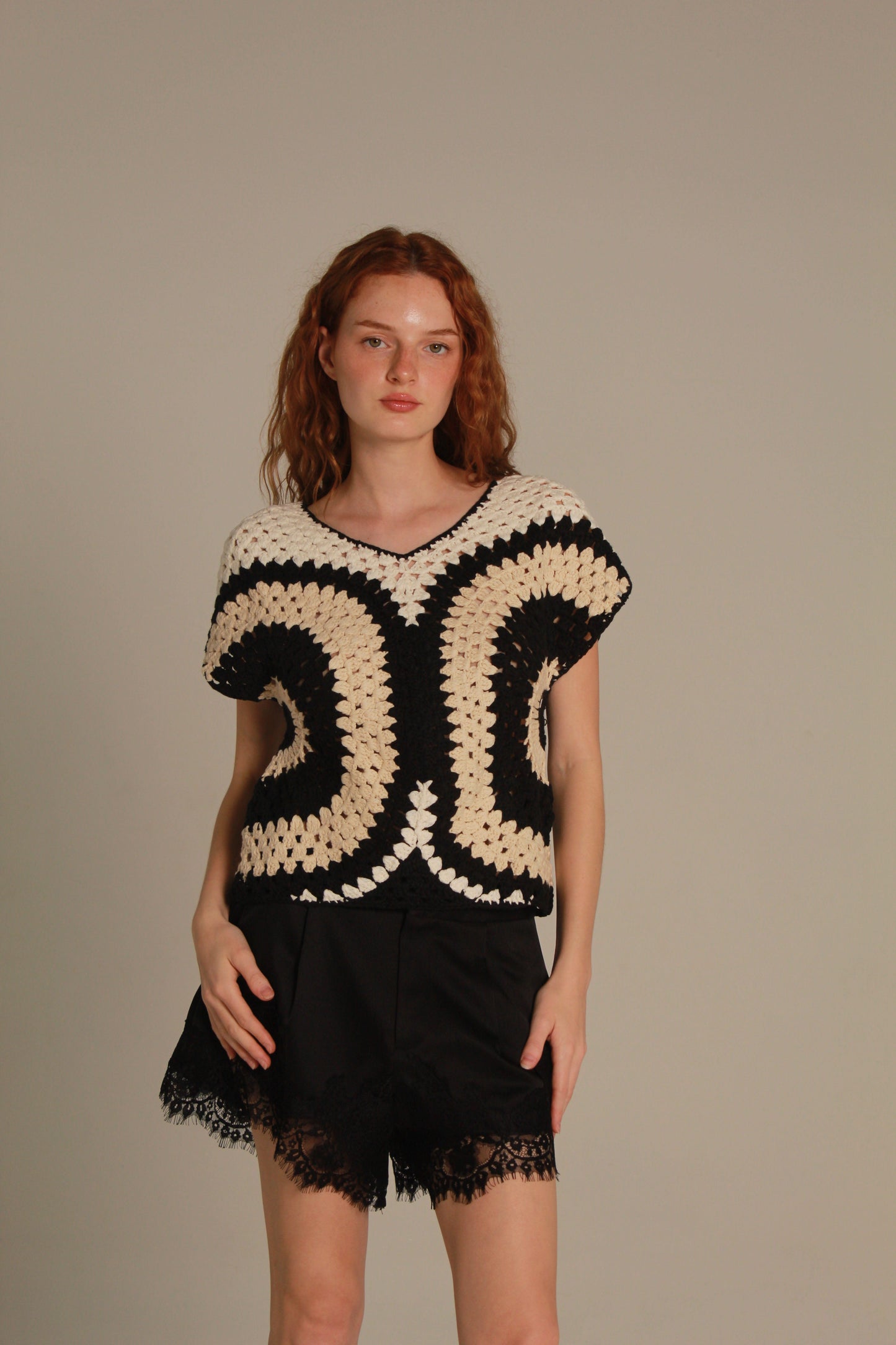 Matisse Crochet Top — Black & Ivory
