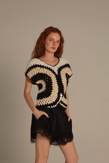 Belle Satin Shorts — Lace Detail