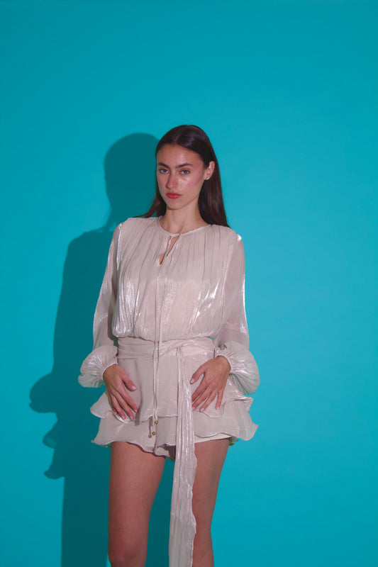Romper satin suit