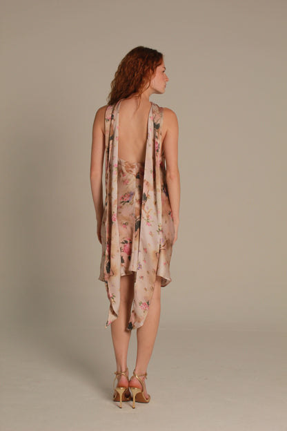 Floral mini halter dress