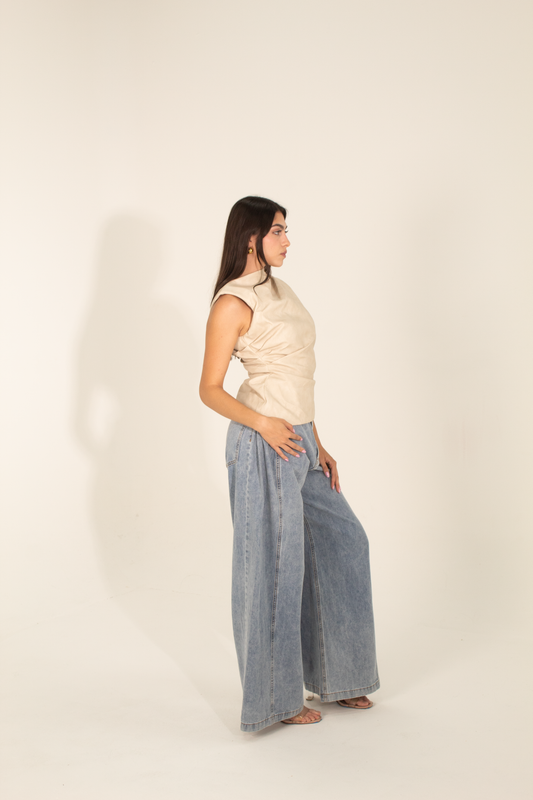 Sleek Drape Neck Top