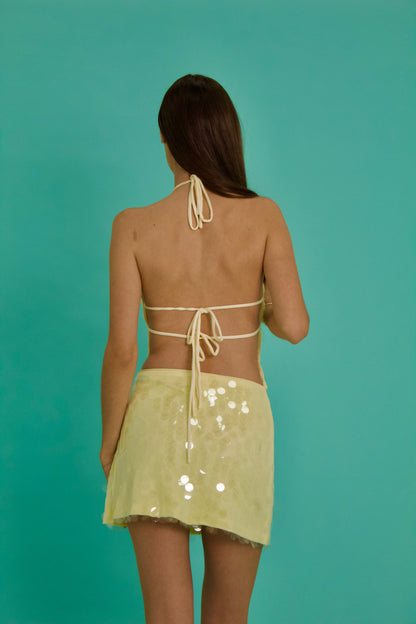 Butter yellow mini skirt
