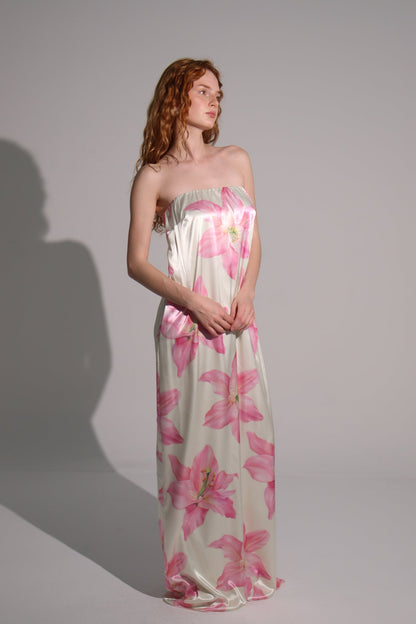 Hawai bloom strapless dress