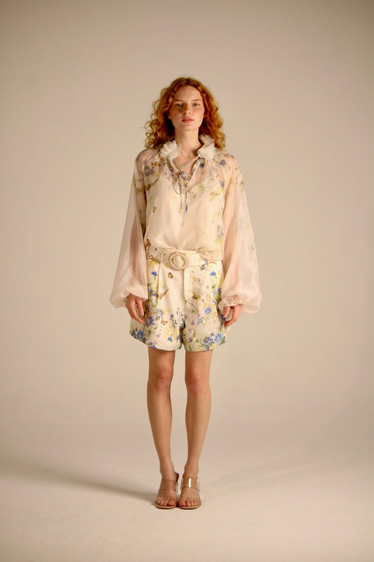 Short with floral print