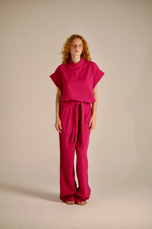 PINK PANTS WITH BELT
