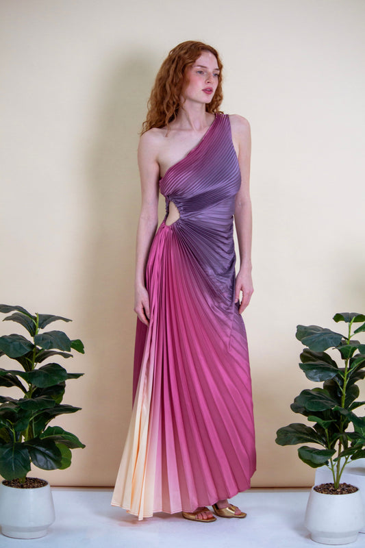 Twilight Ombré Pleated Gown