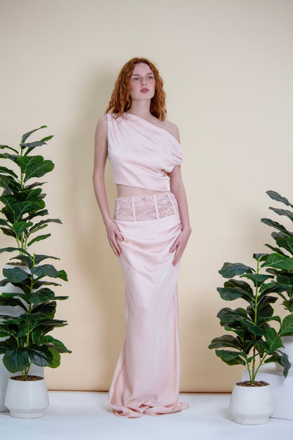 Asymmetric Lace-Detail Set