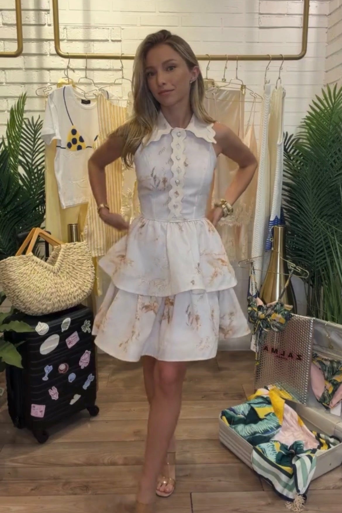 White Tiered Mini Dress