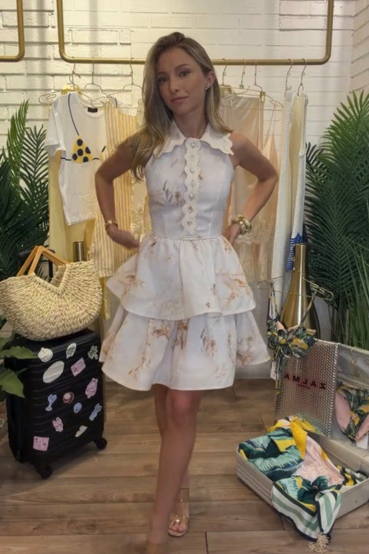 White Tiered Mini Dress