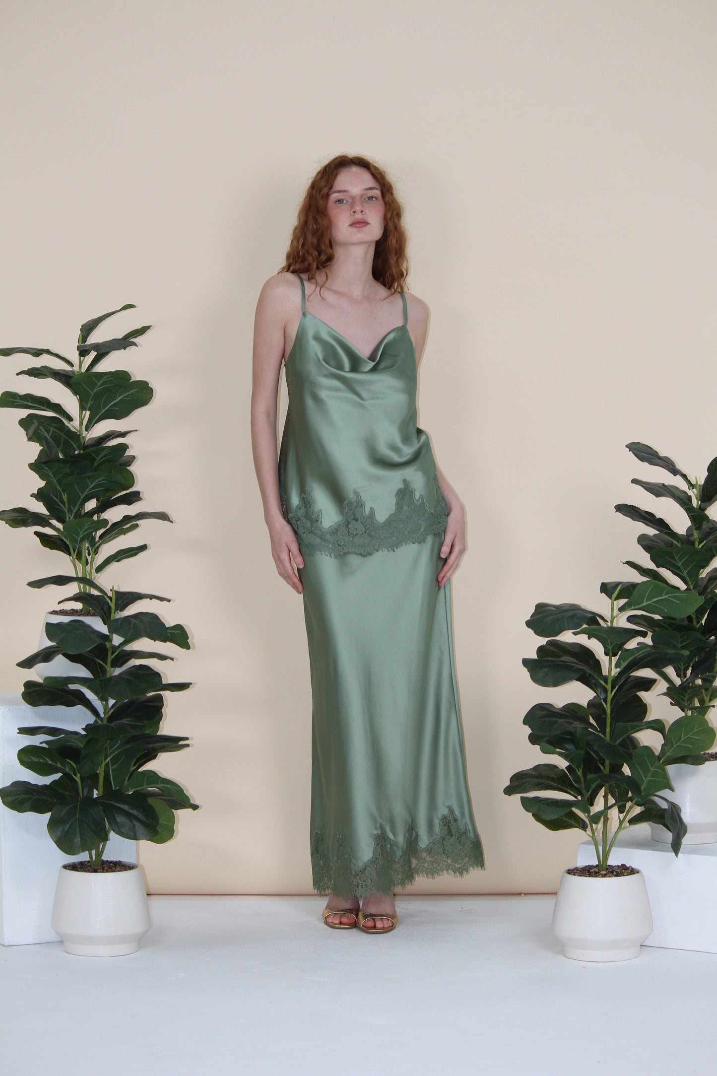 Satin Cowl-Neck Camisole