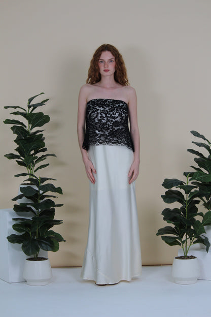 Midnight Lace Strapless Maxi