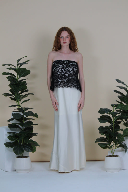 Midnight Lace Strapless Maxi