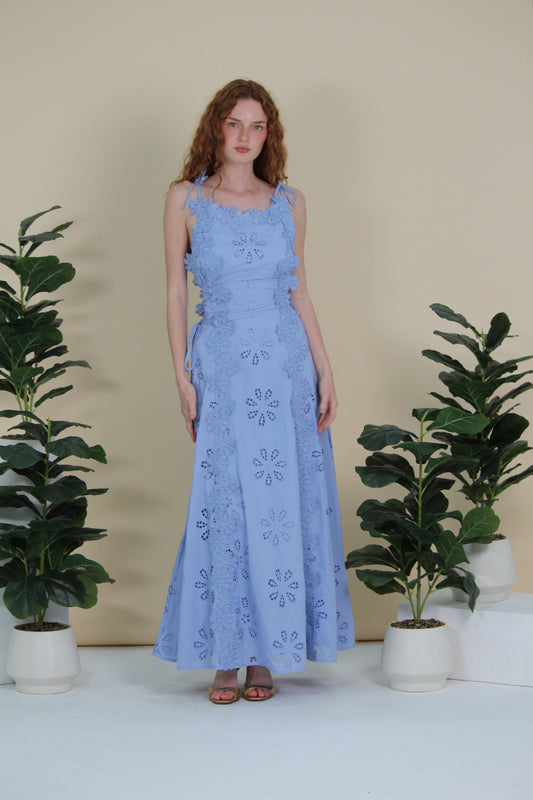 Summer Breeze Floral Eyelet Maxi
