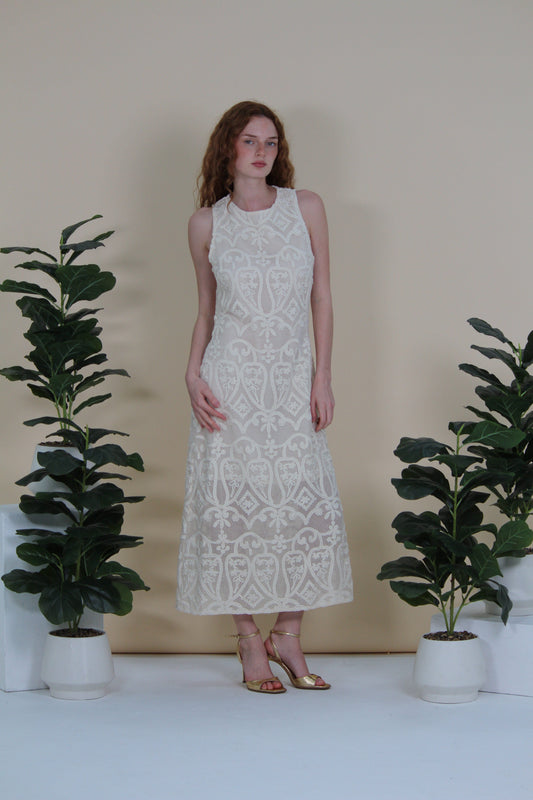 Genevieve Crochet Lace Midi Dress
