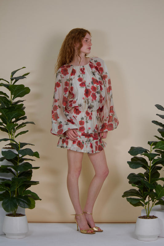 Petals Ruffled Mini Skirt
