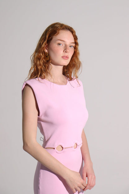 Bubble gum pink knit dress