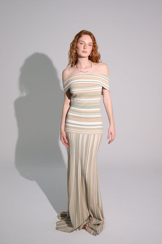 Off shoulder Stripes Powder Love