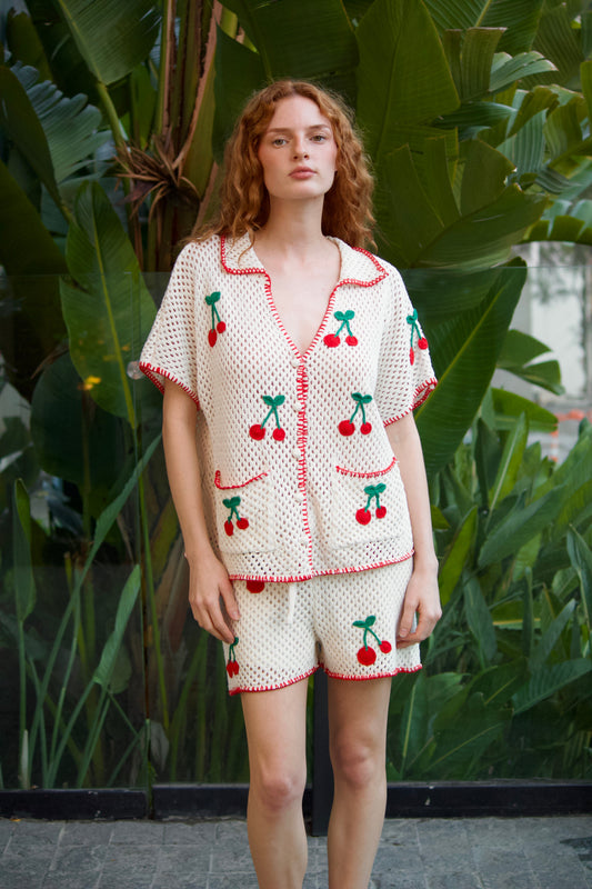 Cherry Crochet Shorts