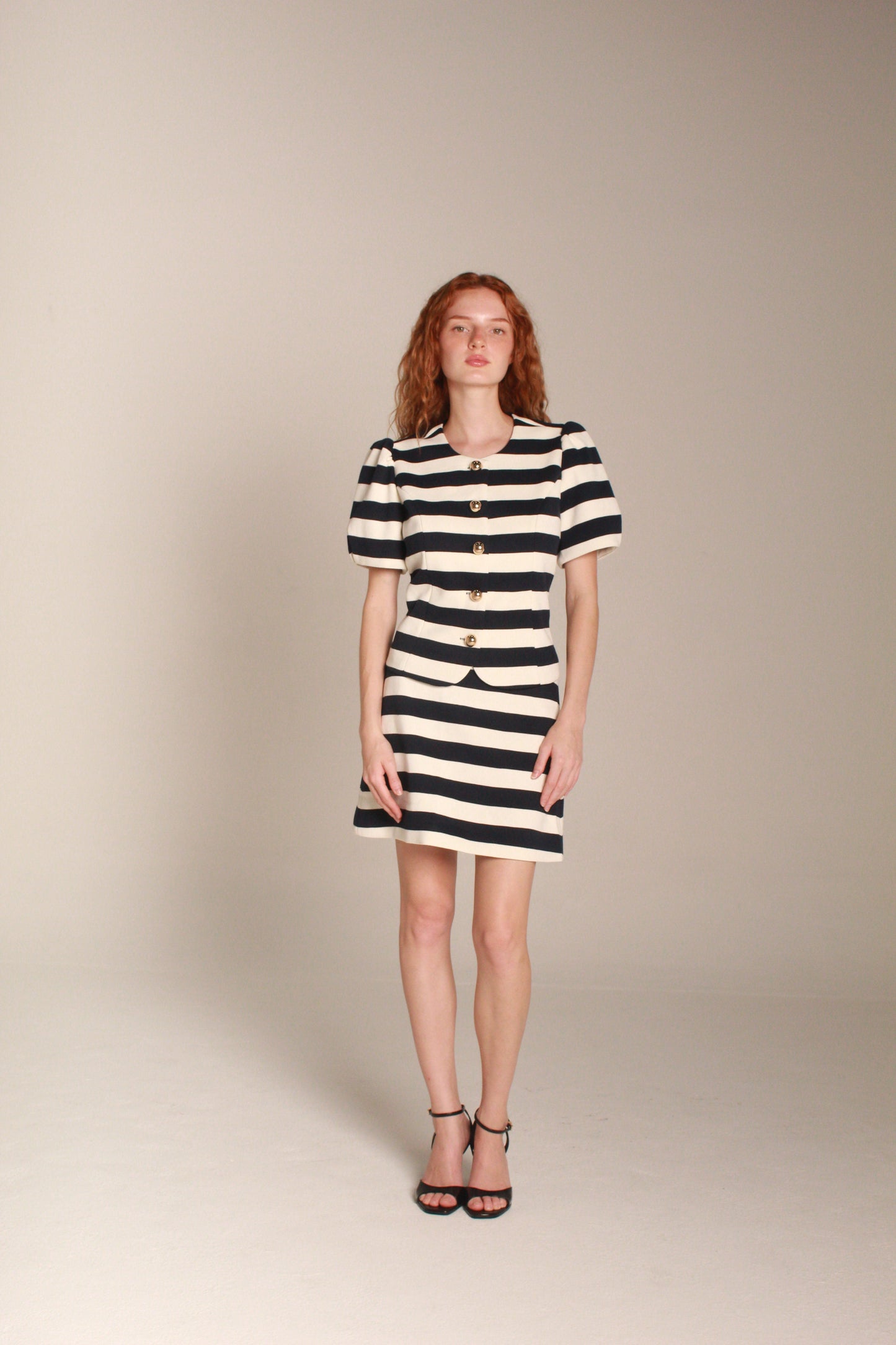 Classic Stripe Mini skirt — Black & Ivory